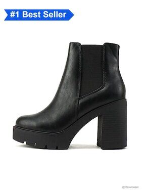Lug Sole High Heel Chelsea Ankle Boot w/Double Elastic Gore